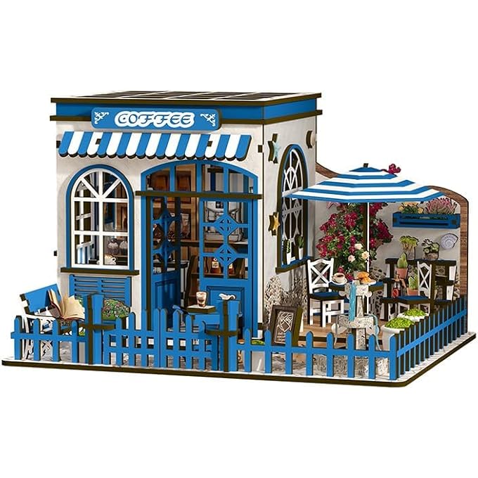 DIY DOLLHOUSE MINIATURE BOOK NOOK ASSEMBLE KIT,3D WOODEN PUZZLE BOOKSHELF INSERT DECOR BOOKENDS MODEL BUILD-CREATIVITY KIT WITH LED LIGHT FOR ADULTS WOMEN BIRTHDAY GIFT - Image 1